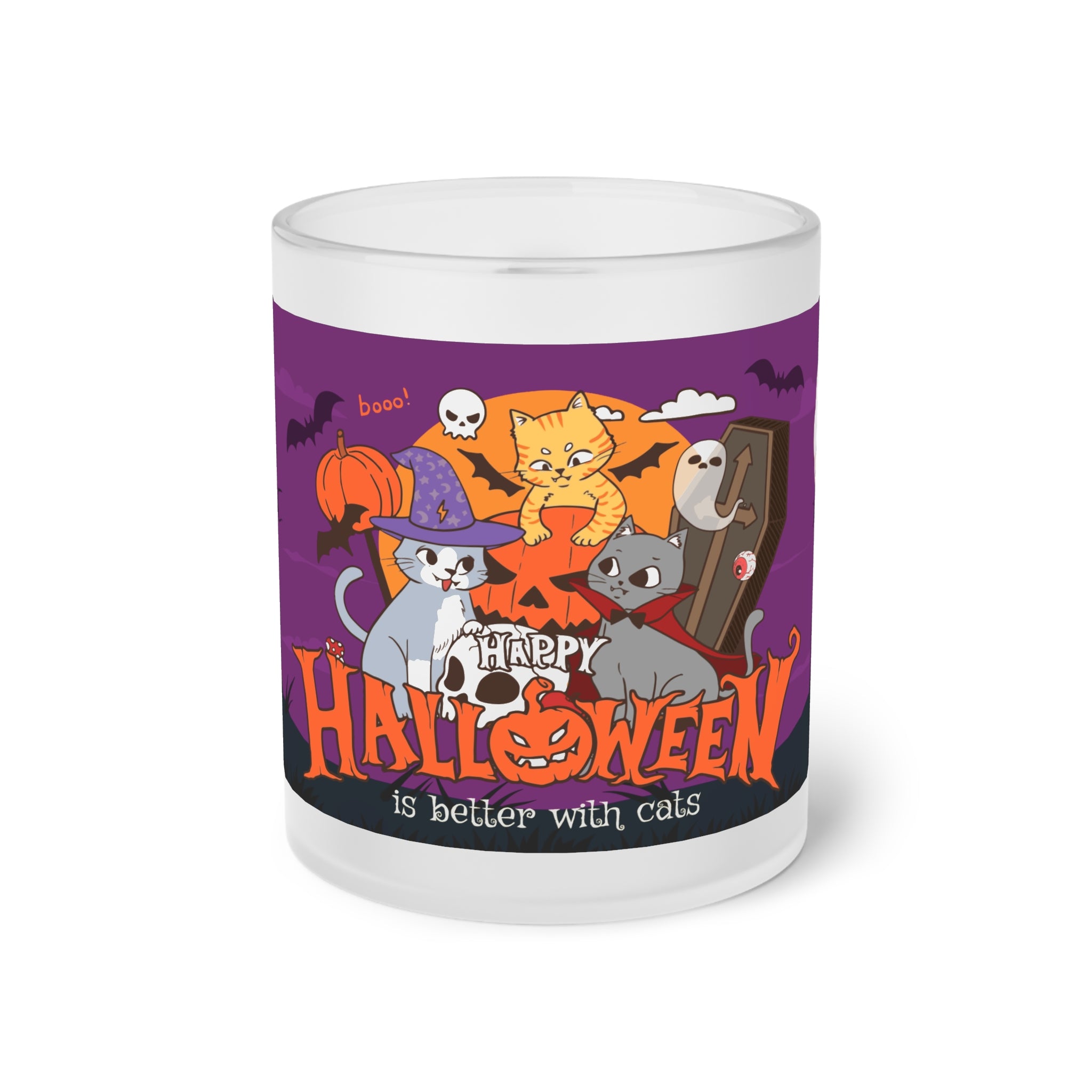Happy Halloween is Better with Cats | Frosted Glass Mug